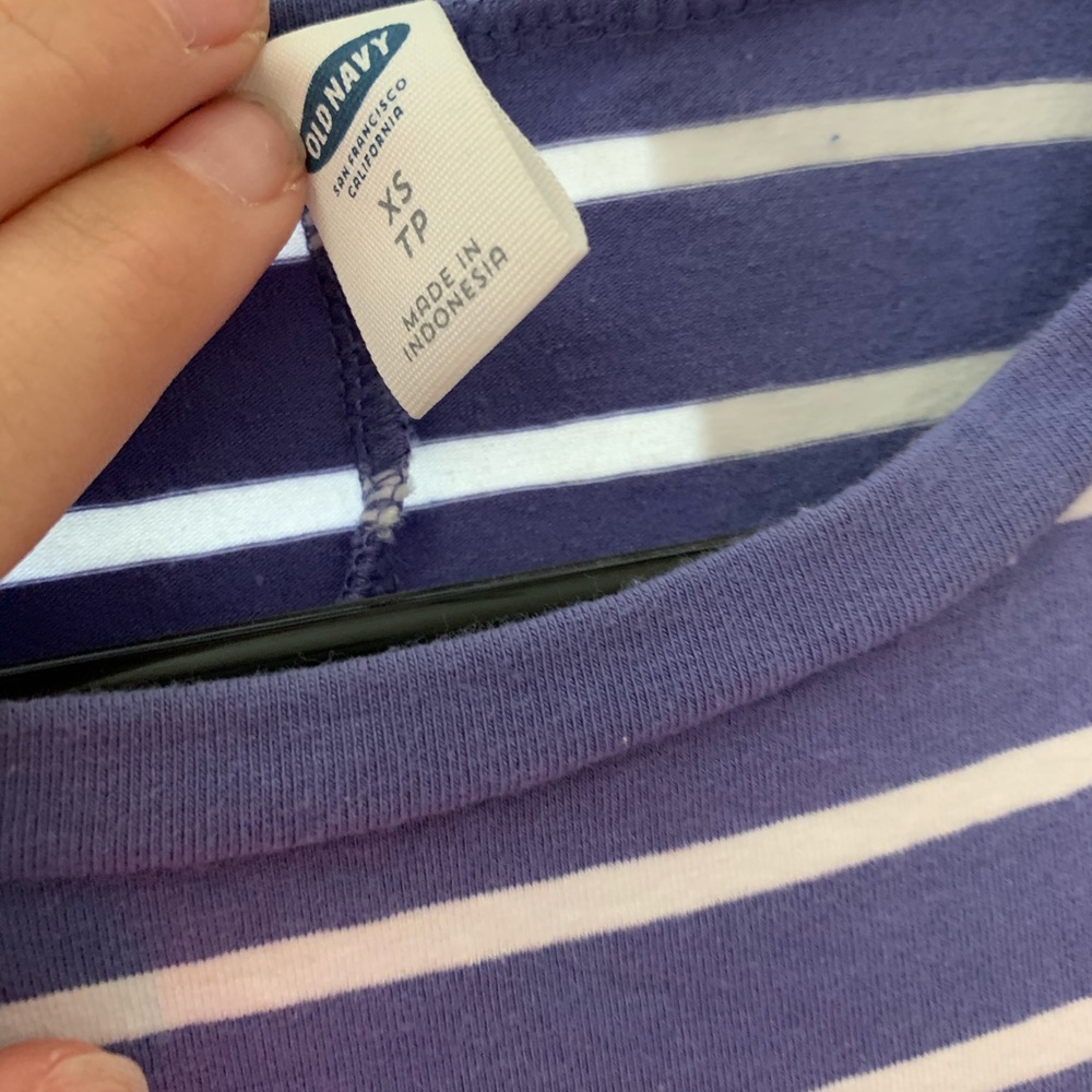 Purple & white stripped dress